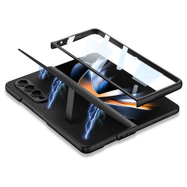 Шкіряний чохол GKK 360 + Glass з підставкою Samsung Galaxy Z Fold4 Black фото №4