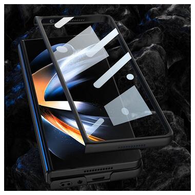 Шкіряний чохол GKK 360 + Glass з підставкою Samsung Galaxy Z Fold4 Black фото №3