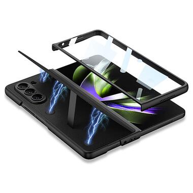 Шкіряний чохол GKK 360 + Glass з підставкою Samsung Galaxy Z Fold5 Black фото №2