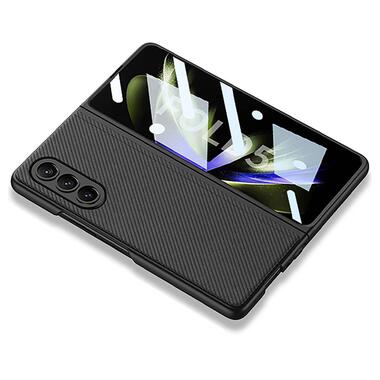 Шкіряний чохол GKK 360 + Glass з підставкою Samsung Galaxy Z Fold5 Carbon фото №2