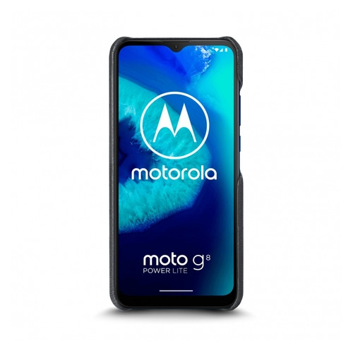 Шкіряна накладка Stenk Cover для Motorola Moto G8 Power Lite Чорна фото №2