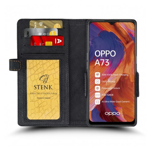 Чохол книжка Stenk Wallet для OPPO A73 Чорний фото №2