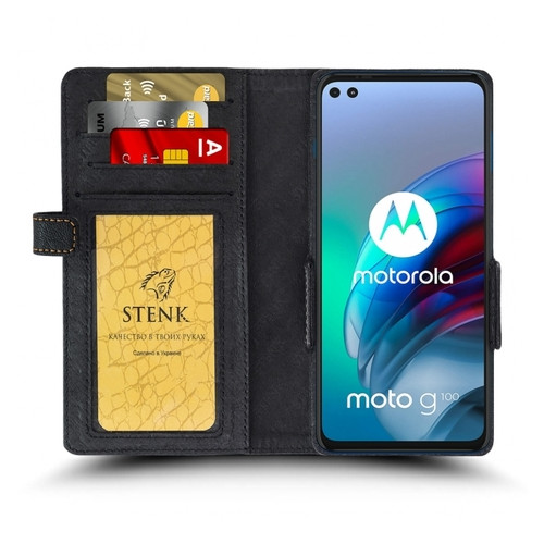 Чохол книжка Stenk Wallet для Motorola Moto G100 Чорний фото №2