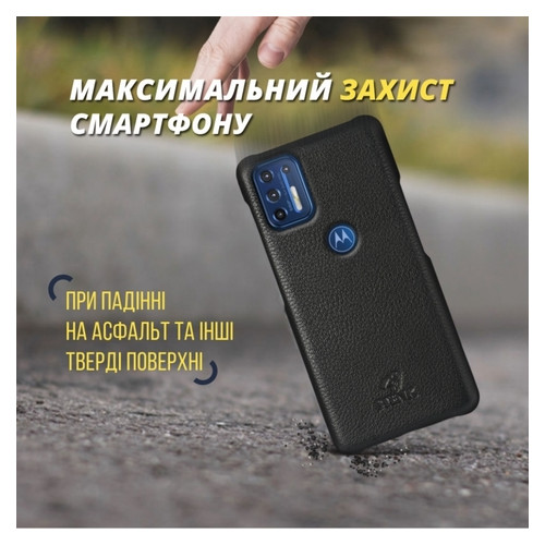 Шкіряна накладка Cover для Motorola Moto G9 Plus Чорна фото №7
