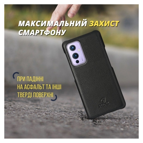 Шкіряна накладка Cover для OnePlus 9 Чорна фото №5