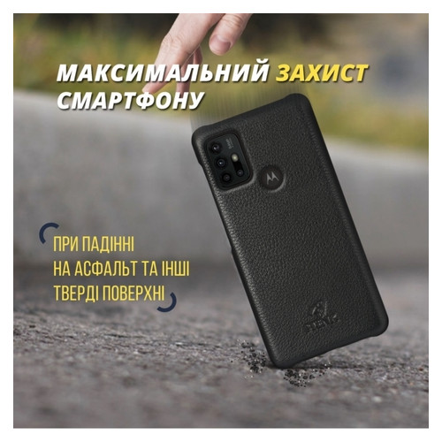 Шкіряна накладка Cover для Motorola Moto G30 Чорна фото №5