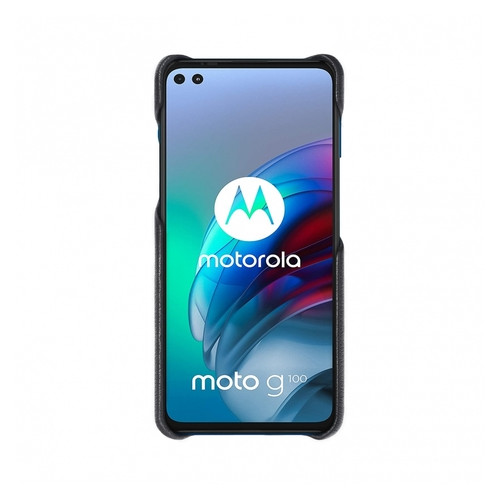 Шкіряна накладка Cover для Motorola Moto G100 Чорна фото №2