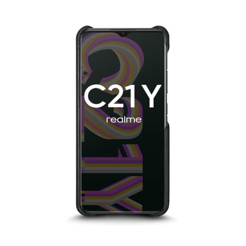 Шкіряна накладка Stenk Cover для Realme C21Y Чорна фото №2