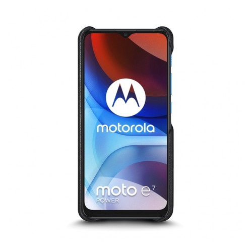 Шкіряна накладка Stenk Cover для Motorola Moto E7 Power Чорна фото №2