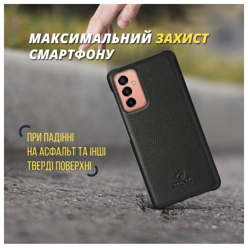 Шкіряна накладка Stenk Cover для Samsung Galaxy M23 Чорна фото №4