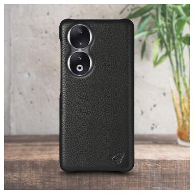 Шкіряна накладка Stenk Cover для HuaWei Honor 90 Чорний фото №1