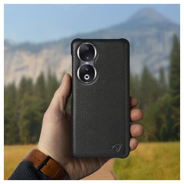 Шкіряна накладка Stenk Cover для HuaWei Honor 90 Чорний фото №3