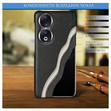 Шкіряна накладка Stenk Cover для HuaWei Honor 90 Чорний фото №4