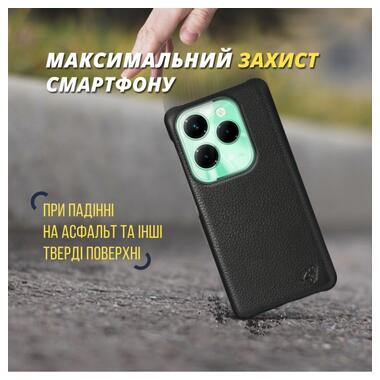 Шкіряна накладка Stenk Cover для Infinix Hot 40 Pro Чорна фото №5