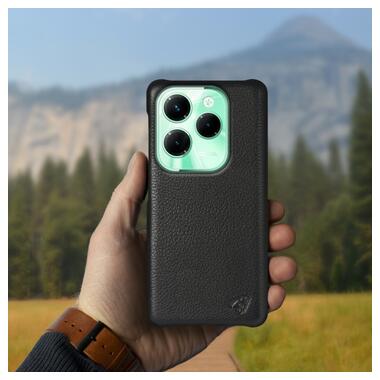 Шкіряна накладка Stenk Cover для Infinix Hot 40 Pro Чорна фото №3