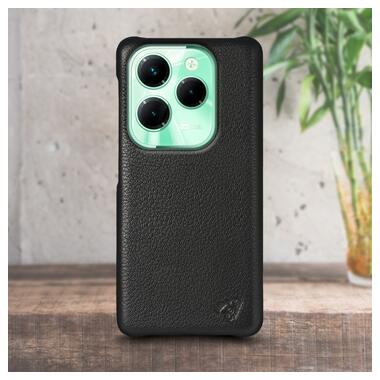 Шкіряна накладка Stenk Cover для Infinix Hot 40 Pro Чорна фото №1