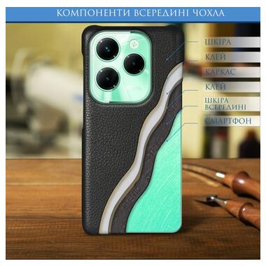 Шкіряна накладка Stenk Cover для Infinix Hot 40 Pro Чорна фото №4