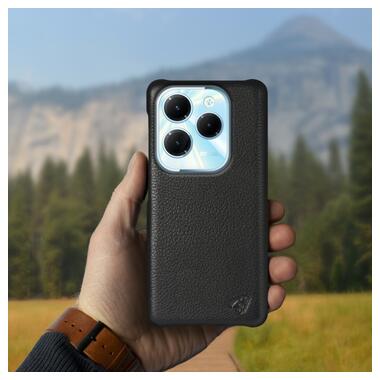 Шкіряна накладка Stenk Cover для Infinix Hot 40 Чорна фото №3