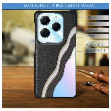 Шкіряна накладка Stenk Cover для Infinix Hot 40 Чорна фото №4