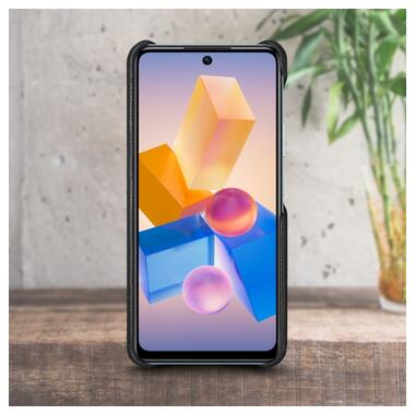 Шкіряна накладка Stenk Cover для Infinix Hot 40 Чорна фото №2