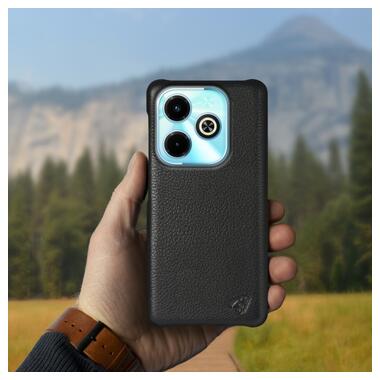 Шкіряна накладка Stenk Cover для Infinix Hot 40i Чорна фото №3