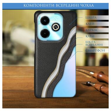 Шкіряна накладка Stenk Cover для Infinix Hot 40i Чорна фото №4
