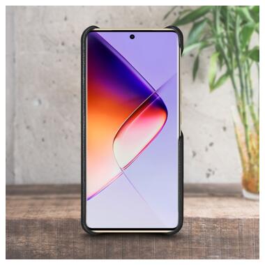 Шкіряна накладка Stenk Cover для Infinix Note 40 Pro Plus Чорна фото №2