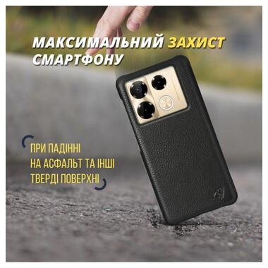 Шкіряна накладка Stenk Cover для Infinix Note 40 Pro Plus Чорна фото №5