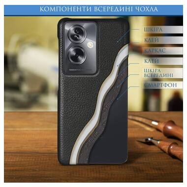 Шкіряна накладка Stenk Cover для OPPO A79 Чорна фото №3