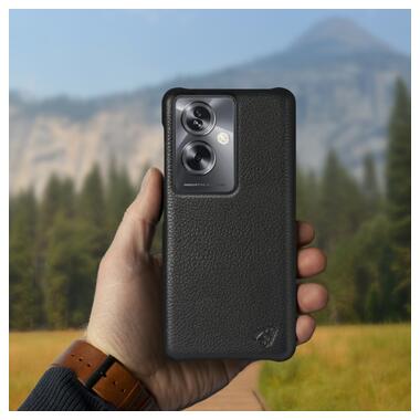 Шкіряна накладка Stenk Cover для OPPO A79 Чорна фото №4