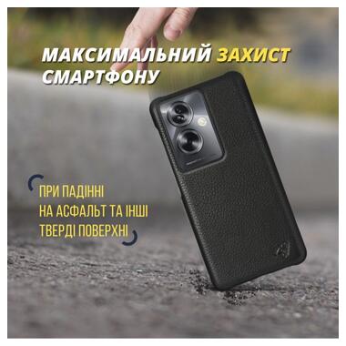 Шкіряна накладка Stenk Cover для OPPO A79 Чорна фото №5