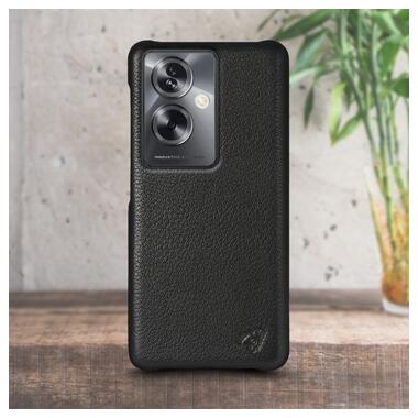 Шкіряна накладка Stenk Cover для OPPO A79 Чорна фото №1