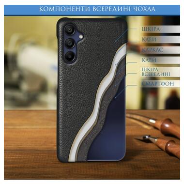Шкіряна накладка Stenk Cover для Samsung Galaxy A15 Чорна фото №4