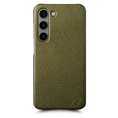 Шкіряна накладка Stenk Cover для Samsung Galaxy S23 Хакі фото №1