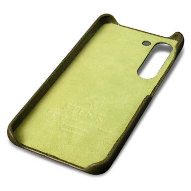 Шкіряна накладка Stenk Cover для Samsung Galaxy S23 Хакі фото №3