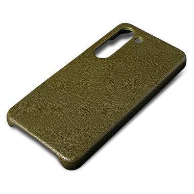 Шкіряна накладка Stenk Cover для Samsung Galaxy S23 Хакі фото №2