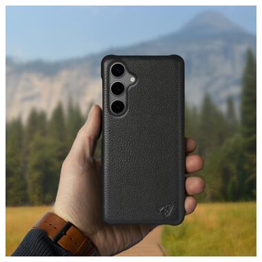 Шкіряна накладка Stenk Cover для Samsung Galaxy S24 Чорна фото №3