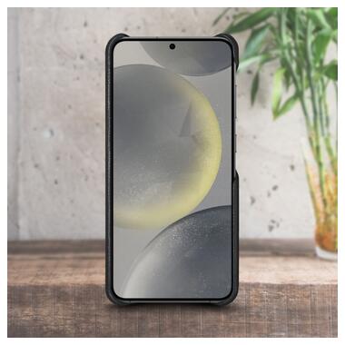 Шкіряна накладка Stenk Cover для Samsung Galaxy S24 Чорна фото №2