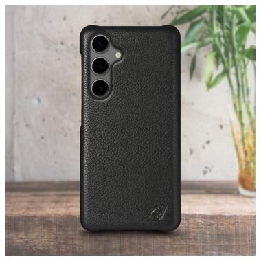 Шкіряна накладка Stenk Cover для Samsung Galaxy S24 Чорна фото №1