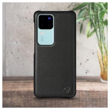 Шкіряна накладка Stenk Cover для Vivo V30 Pro Чорна фото №1