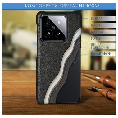 Шкіряна накладка Stenk Cover для Xiaomi 14 Чорна фото №4