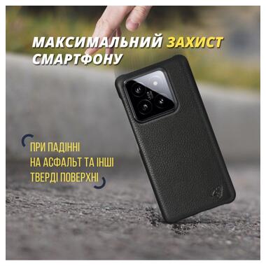 Шкіряна накладка Stenk Cover для Xiaomi 14 Чорна фото №5