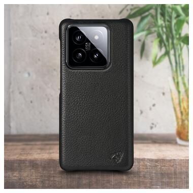 Шкіряна накладка Stenk Cover для Xiaomi 14 Чорна фото №1