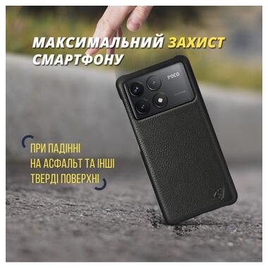 Шкіряна накладка Stenk Cover для Xiaomi Poco F6 Pro Чорний фото №5
