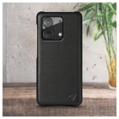 Шкіряна накладка Stenk Cover для Xiaomi Poco X6 Neo Чорна фото №1