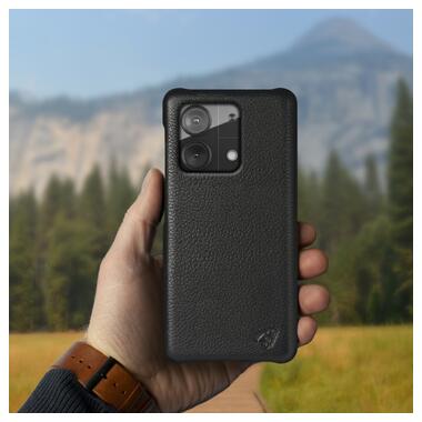 Шкіряна накладка Stenk Cover для Xiaomi Poco X6 Neo Чорна фото №3