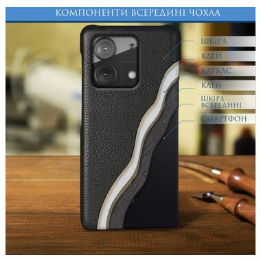 Шкіряна накладка Stenk Cover для Xiaomi Poco X6 Neo Чорна фото №4