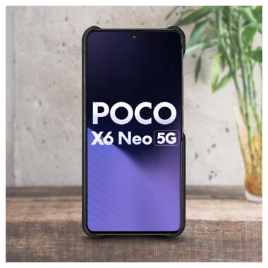 Шкіряна накладка Stenk Cover для Xiaomi Poco X6 Neo Чорна фото №2