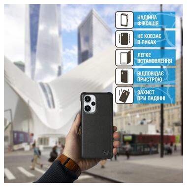 Шкіряна накладка Stenk Cover для Xiaomi Redmi Note 12 Turbo Чорна фото №6