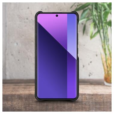 Шкіряна накладка Stenk Cover для Xiaomi Redmi Note 13 Pro Plus Чорна фото №2